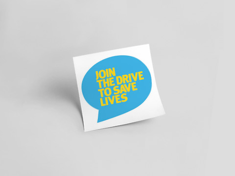 Join the Drive to save lives - blue sticker