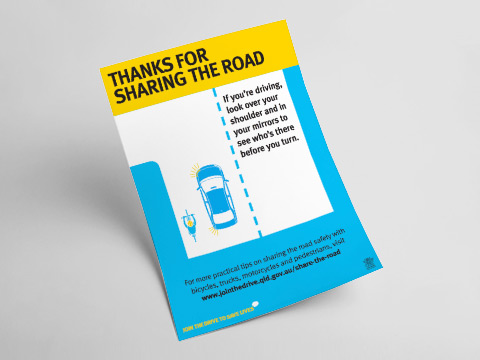 Check before turning - A4 poster