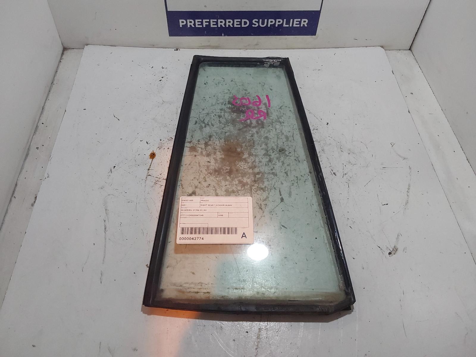 View Auto part Right Rear 1/4 Door Glass Toyota Prado 1998