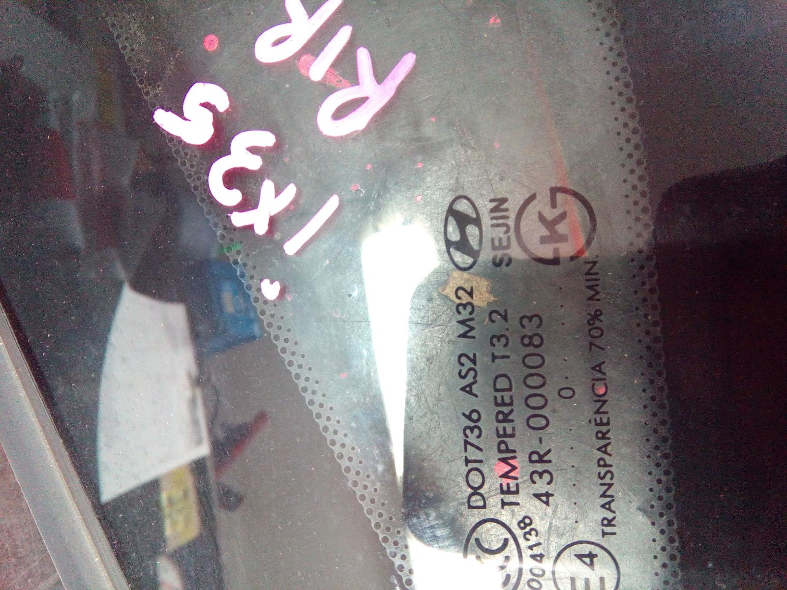 View Auto part Right Rear Side Glass Hyundai I45 2012
