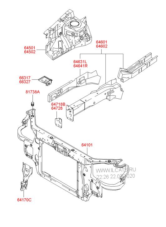 2005 Hyundai Getz Bonnet Lock/Support View Auto part Bonnet Lock/Support Hyundai Getz 2005