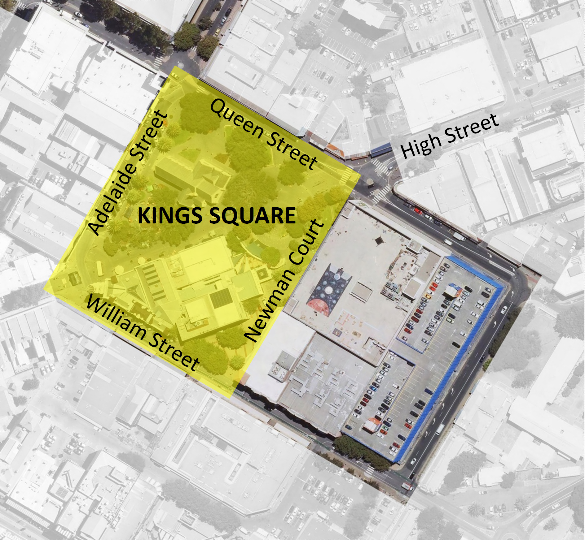 Map of the Kings Square area