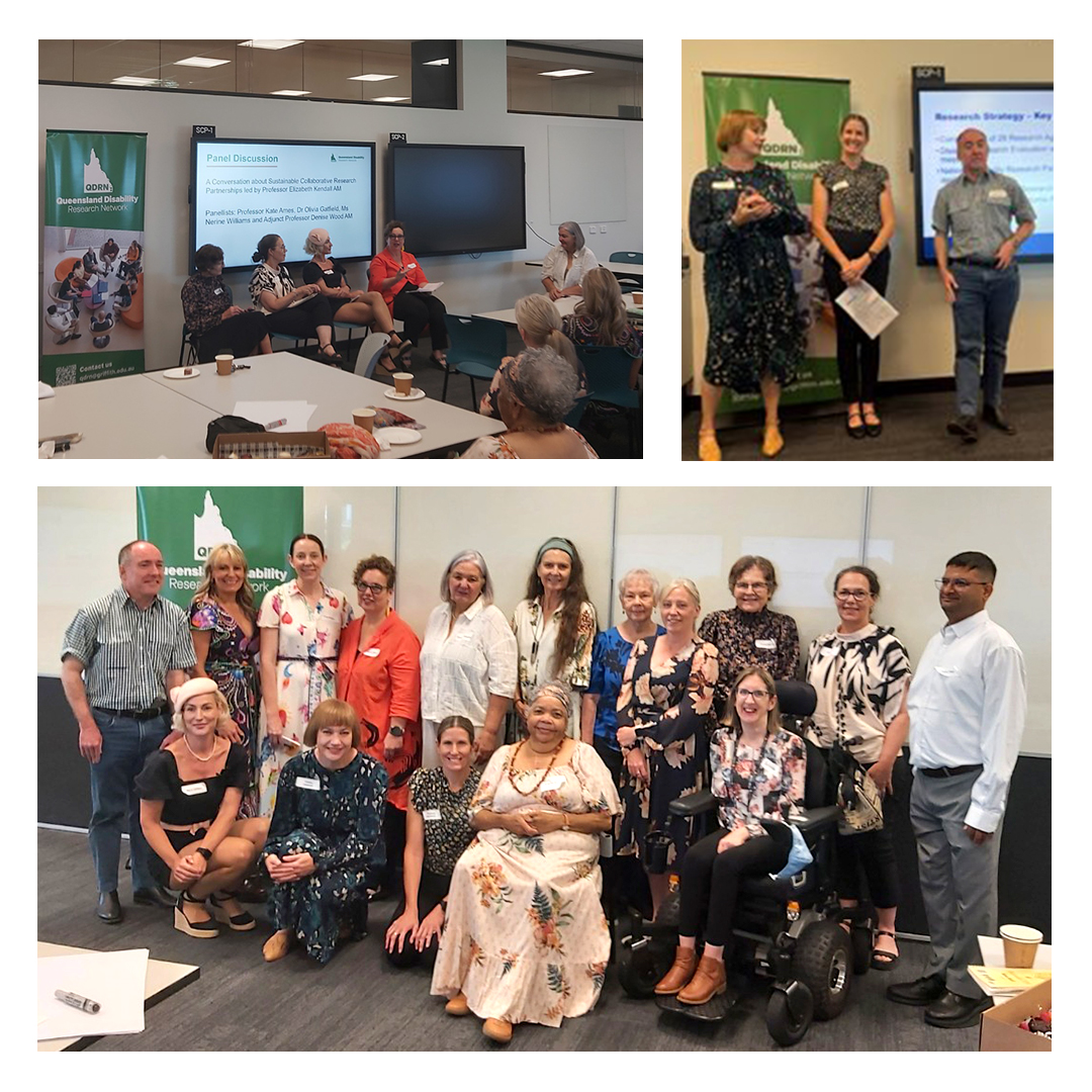 A collage of photos showcasing the diverse membership of the Queensland Disability Research Network (QDRN).