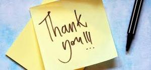 Thank you sticky note