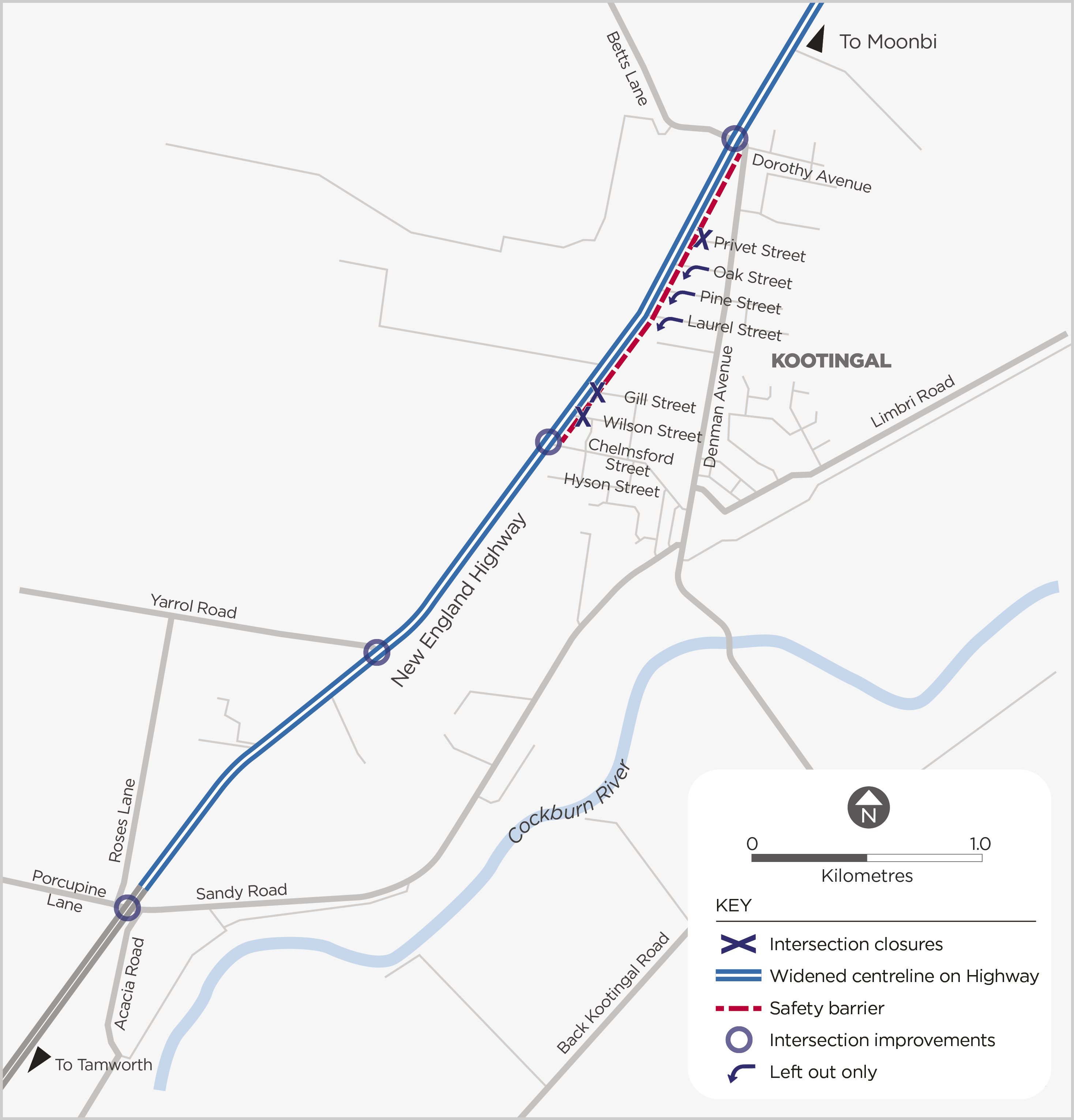 Kootingal New England Highway safety improvements Your Say