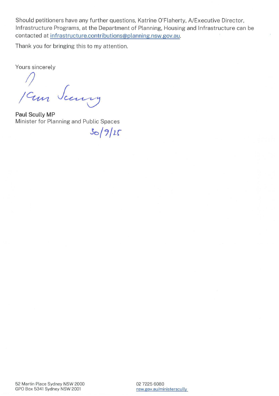 Screenshot of the Ministerial Response, page 2.