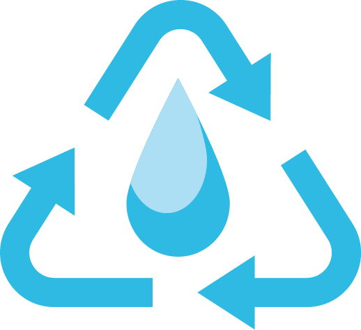 Recyled water symbol 2 blue