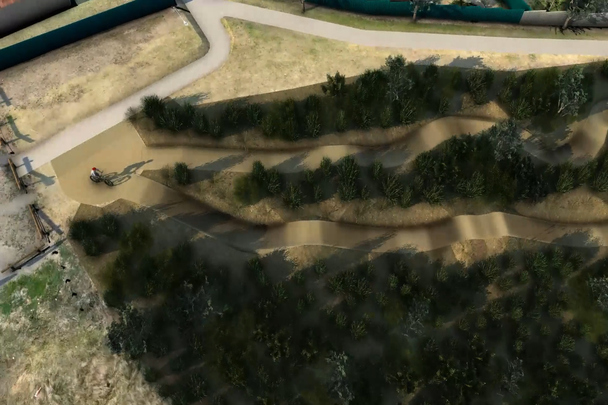 Concept Bike track Render Animation-FlyThrough