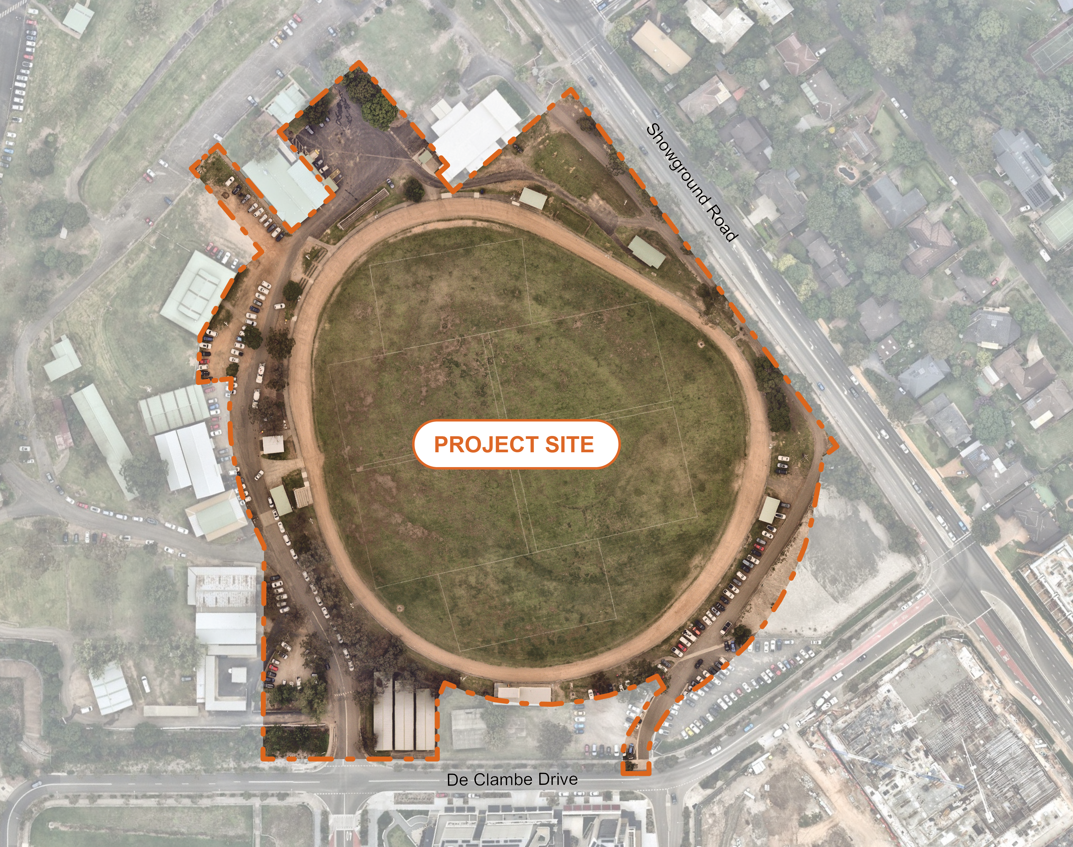 Aerial photo showing the project site.