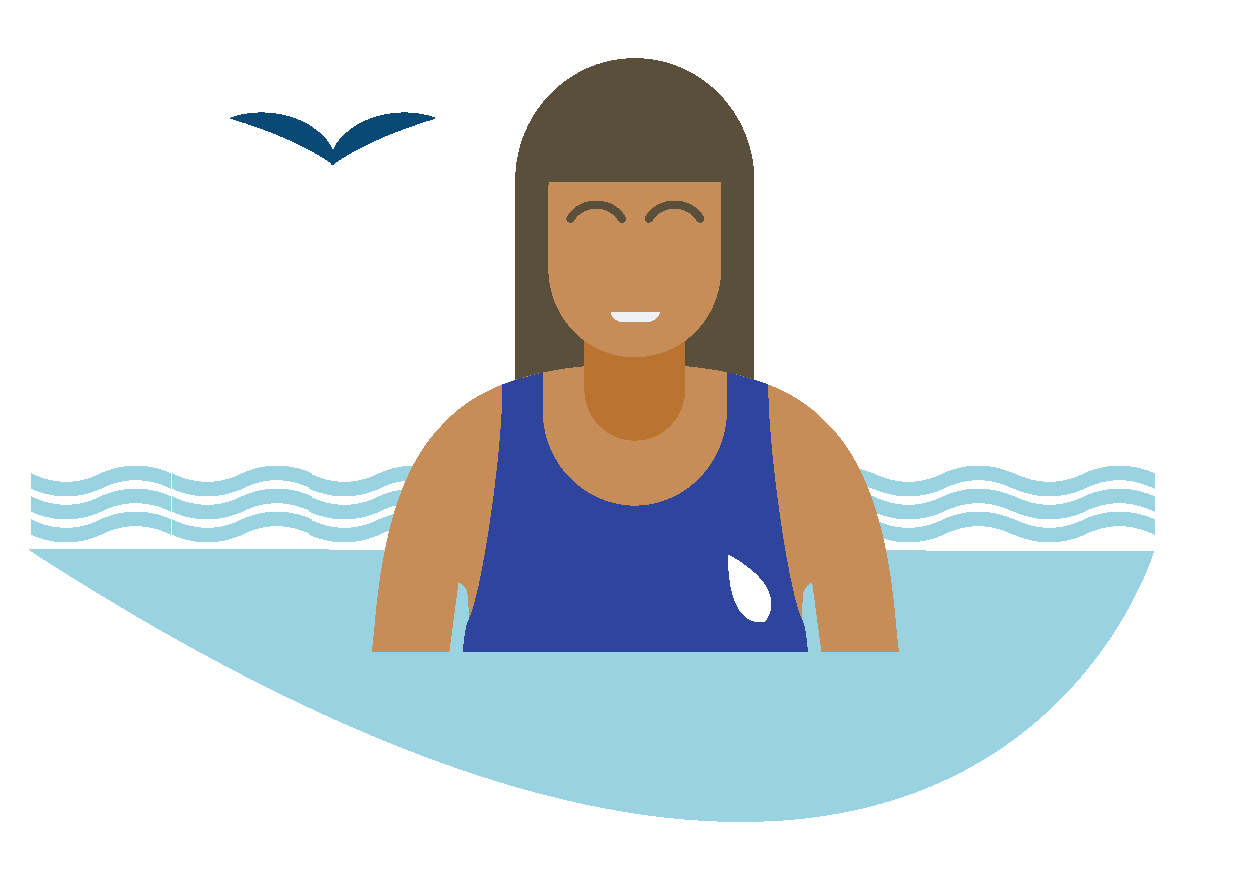 Illustration of a person swimming. Illustration of a person swimming.