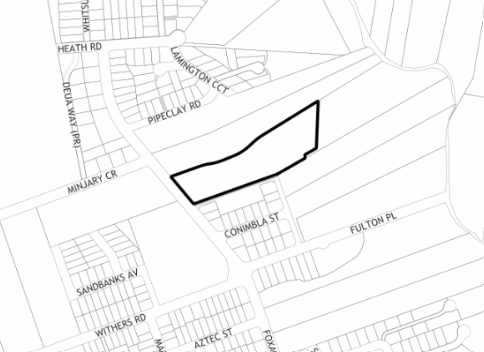 Property location of where the road to be named is.