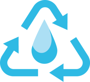 Recyled water symbol 2 blue