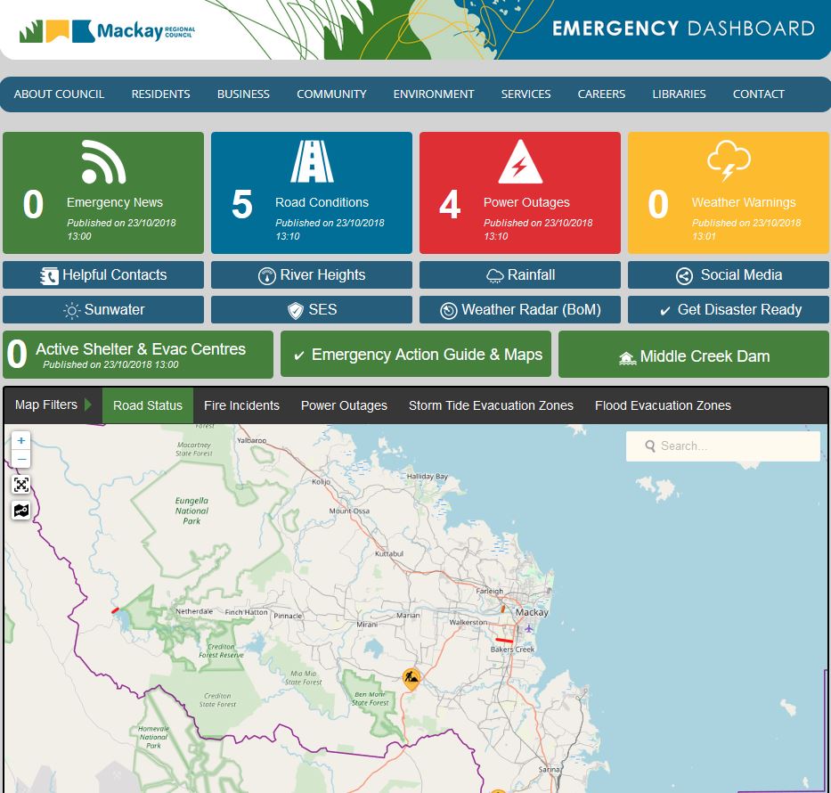 Council's Emergency Dashboard