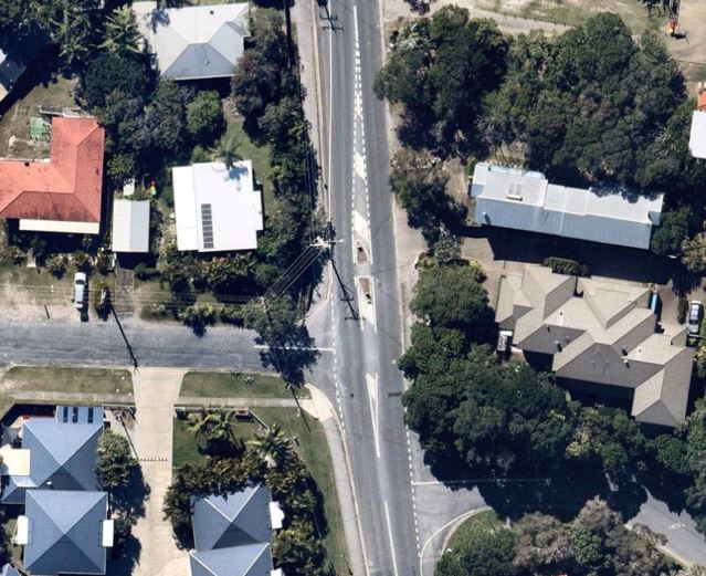 Pedestrian refuge at Tweed Coast Road.