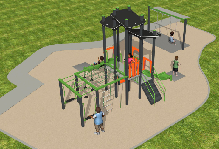 Artist's impression of proposed park upgrade and inclusive playspace at Coral Street Park