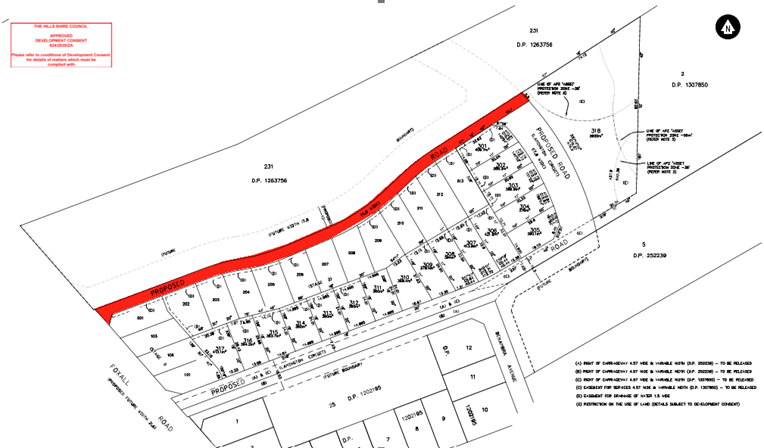 Location of road to be renamed coloured in red.