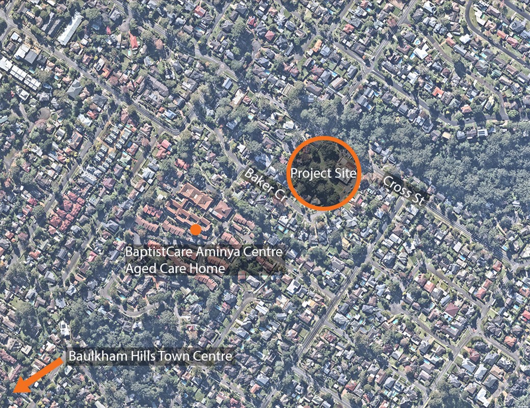 An aerial map showing the general location of the project.