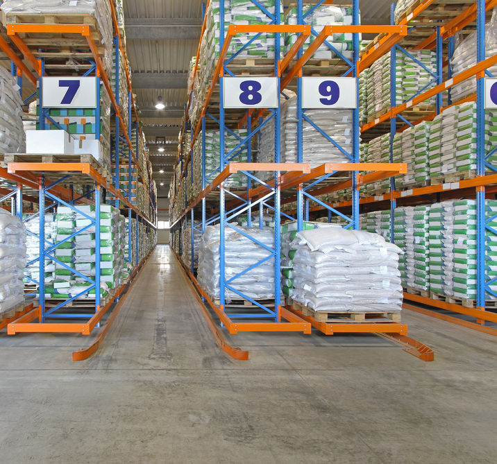 84584774 - shelves with sacks in distribution center warehouse 84584774 - shelves with sacks in distribution center warehouse