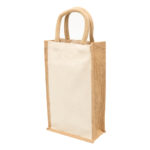 1196 – Eco Jute 2 Bottle Wine Bag