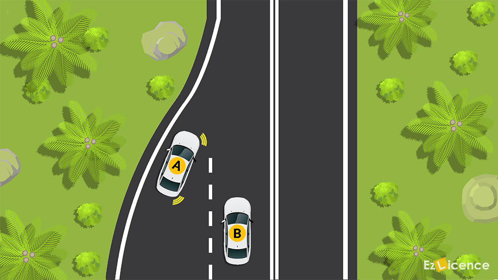 Looking at the diagram, which vehicle must give way?