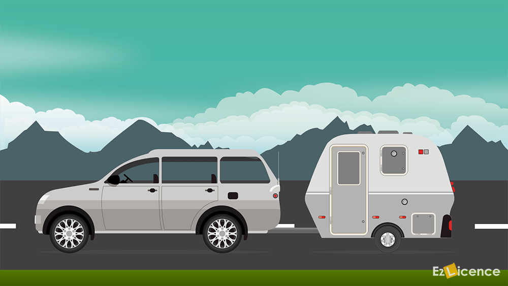 What must you do when you are towing a caravan to help other vehicles overtake?