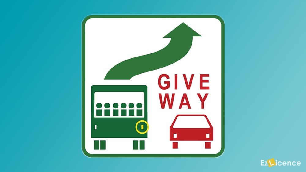 This sign means that vehicles must give way to buses in built-up areas