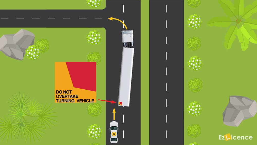 You are driving vehicle A. What should you do?