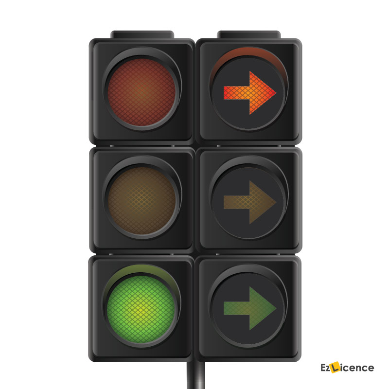 You are facing this traffic light. You are allowed to