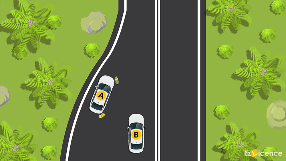 You are driving vehicle B. What should you do?