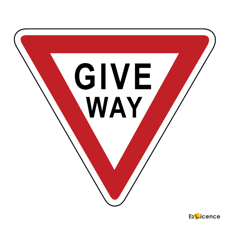 When turning right at an intersection and facing this sign, you should?