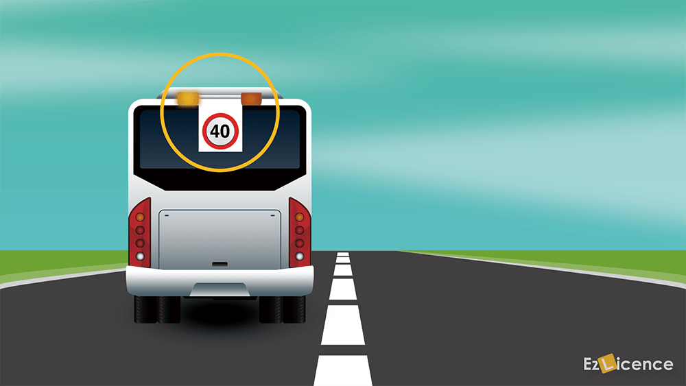When you see these lights flashing on the back of a bus, what should you do?