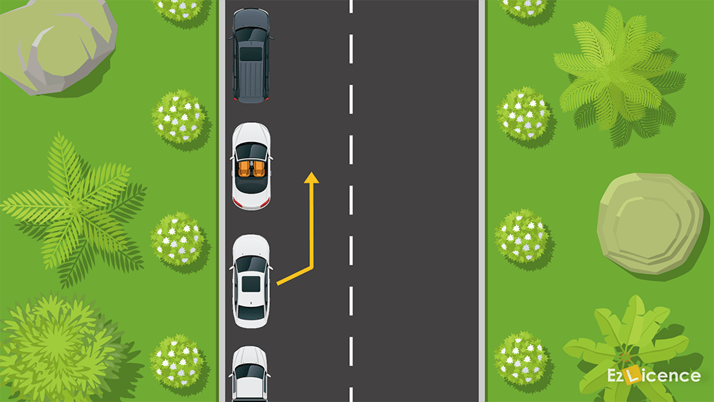 What must you do before pulling out from a parked position at a kerb?