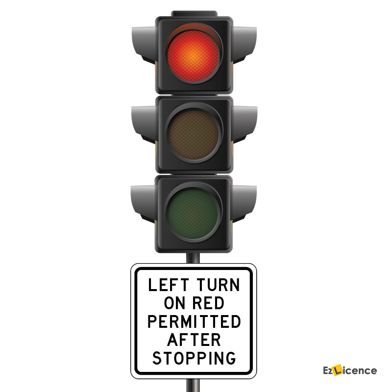 What may you do at an intersection with traffic lights at which this sign is displayed?