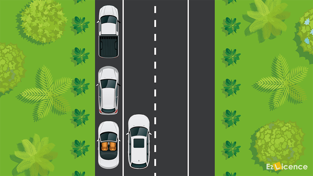 You are driving your vehicle along a street and want to stop for a short time. Are you allowed to double park your vehicle (that is stand it on the road alongside a parked car)?