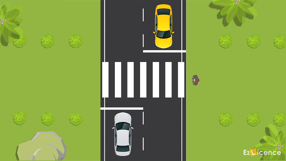 Who must give way at a pedestrian crossing?