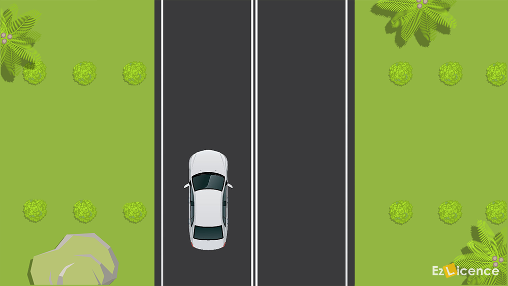 Can Car A cross the double lines?