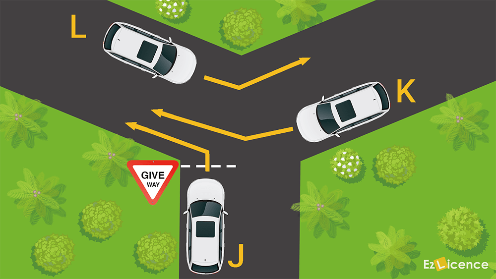 Which vehicle in the diagram must give way?