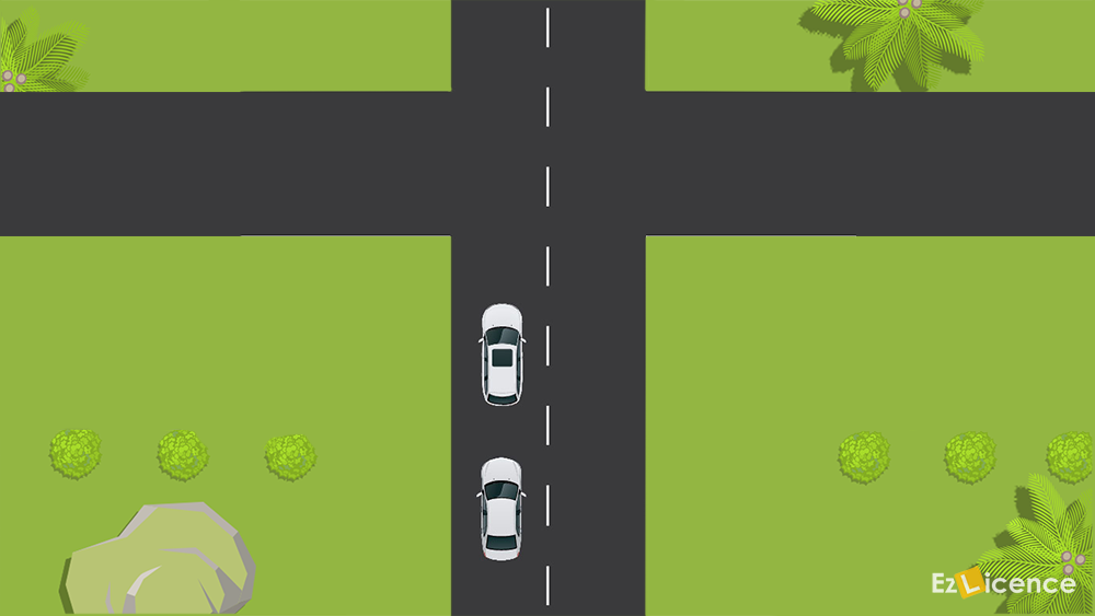 On a single laned road (as shown), you must always overtake another vehicle on its right except when -