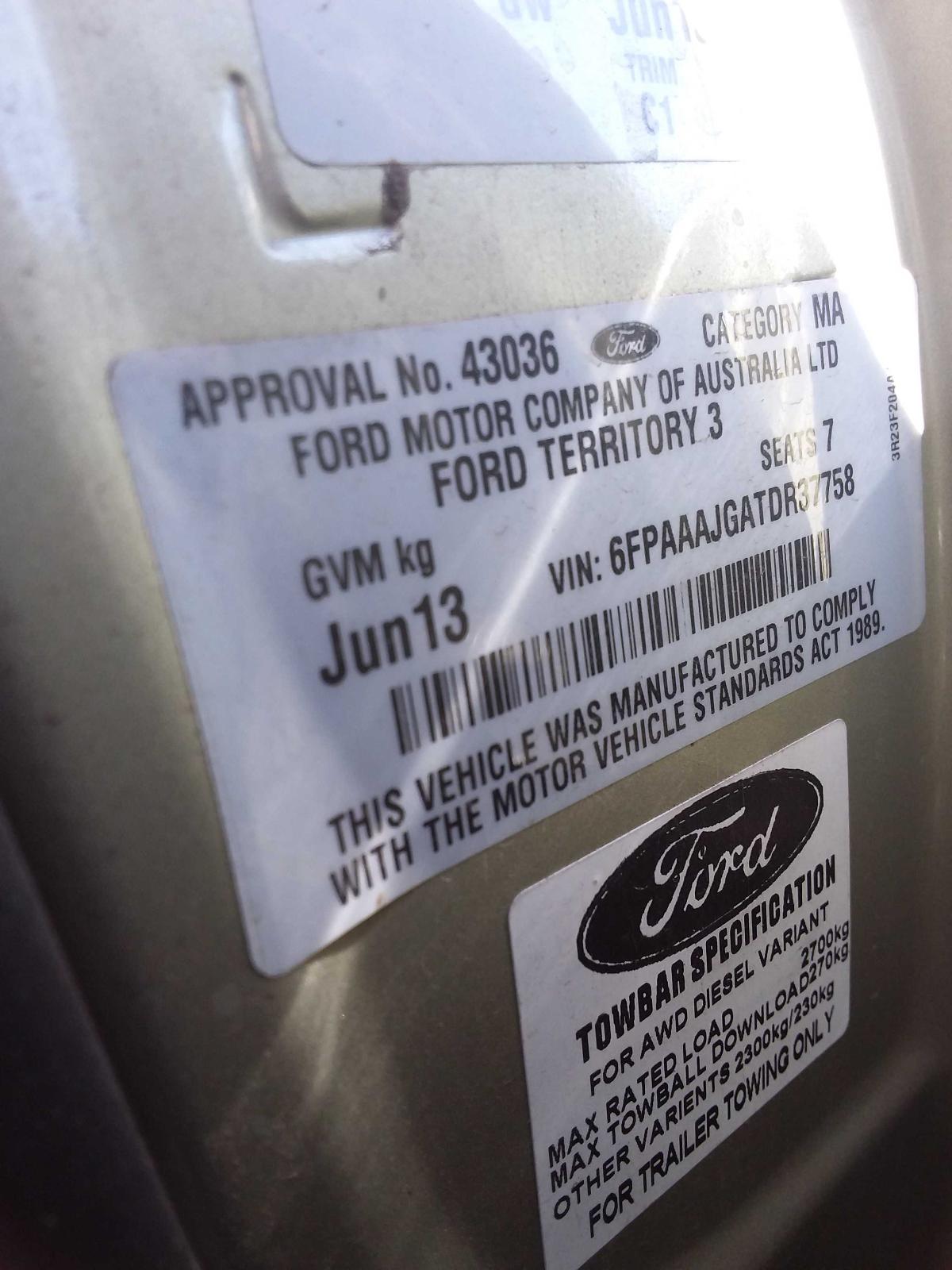 Gear Stick/Shifter Territory Ford 2013