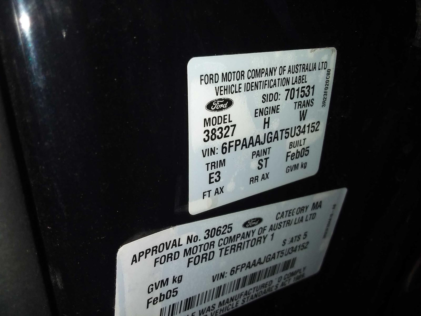 Door/Boot/Gate Lock Territory Ford 2005