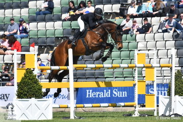 Jess Stones jumped a clear and then 4 aboard her Diamond B Vermont for sixth place, in the John W Kelly Memorial jumping contest for Group A horses.