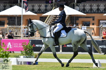 Successful Victorian professional rider, Andrew Cooper is pictured aboard Tarryn Proctor, Smash Hit gelding, 'On Coming Storm' during the  dressage phase of the Horseland CCI 2*.