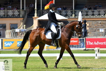 South Australian Young Rider, Steph Hann  holds 18th place after the CCI 2* dressage phase riding her Thoroughbred ,'True Celebre' by Peintre Celebre.
