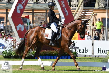 Successful NSW eventing rider and lawyer, Emma Mason rode her talented, 'Aramatai Fox' by AEA Metalic to fifth place with 32.80 after the dressage phase of the Horseland CCi2*.