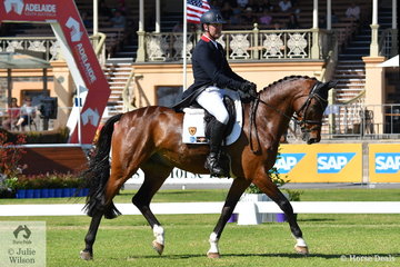 Successful international rider, Tom Boland rode the Waratah Equestrian nomination , 'Menlo Park' by Eurocommerce Berlin to eleventh place with 34.980 after the dressage phase of the Horseland CCi2* dressage phase.
