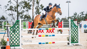 Jess Rice-Ward and 'Dusky Farm Cavalier, winners of the Triple Crown Series