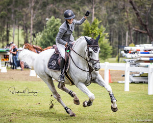 Katie Laurie and 'Casebrooke Lomond make it three from three and win the inaugural Willinga Park Jumping Grand Final Grand Prix