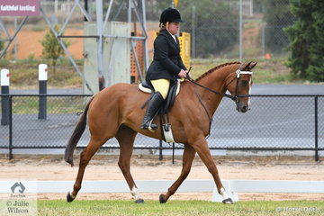 Louise Crowhurst is pictured riding her, 'Judo' during the First Season Off The Track class.