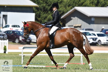 Shelley Larkin is pictured aboard her, 'Kolbeach Kings' during the 2019 VAS Small Hack Final.