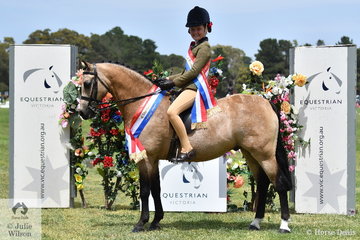 Stella Horspole rode her super successful, 'Brandy Hollow Candy Man' to claim the EA Show Hunter Pony Championship and the Junior Rider Championship.